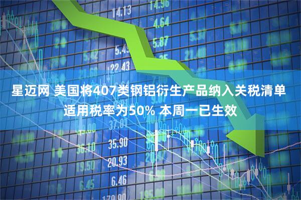 星迈网 美国将407类钢铝衍生产品纳入关税清单 适用税率为50% 本周一已生效